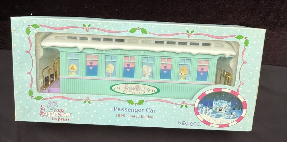 Vtg 1996 Enesco Precious Moments Christmas Sugar Town Express Passenger Car MIB